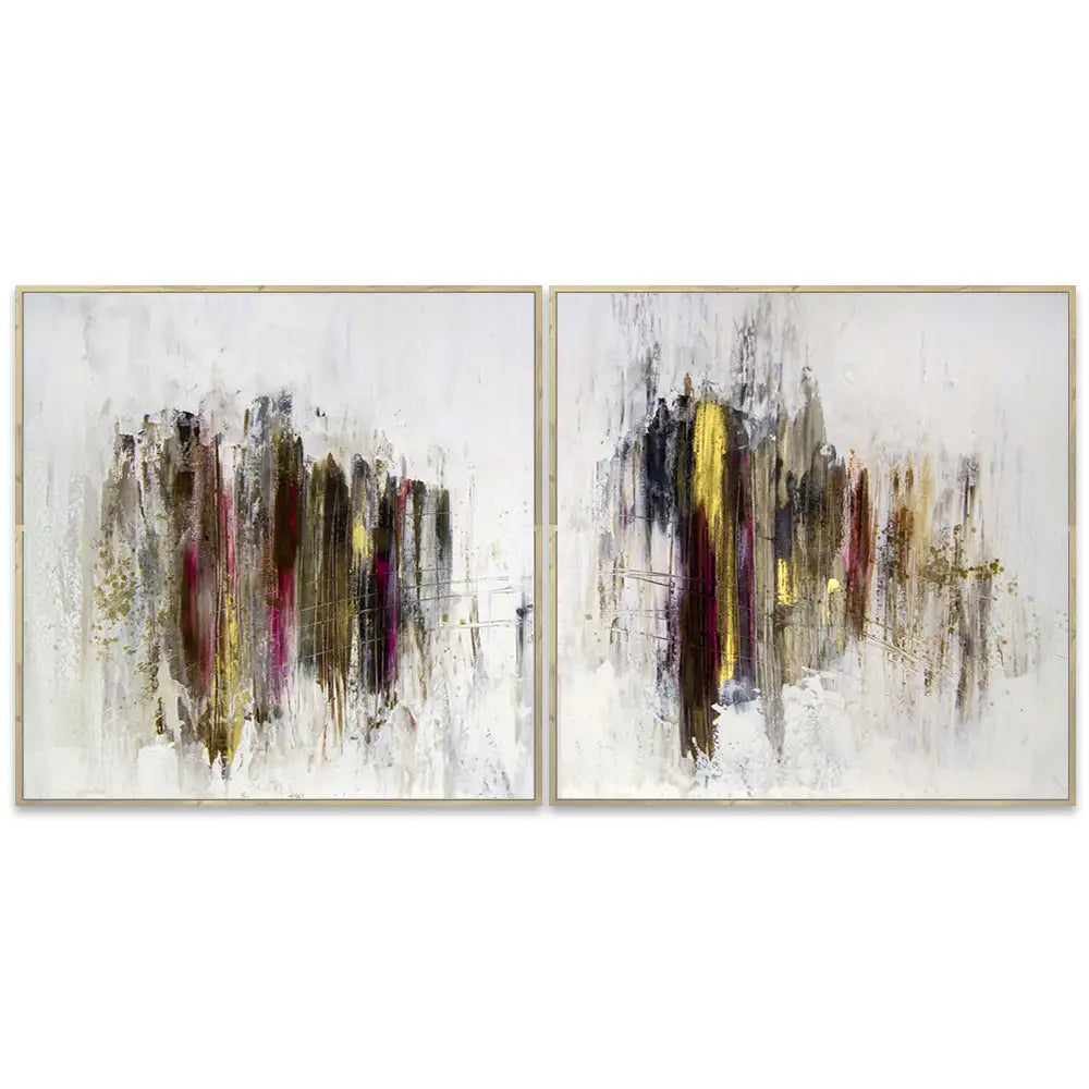 Cuadro abstracto elegante en tonos oscuros y dorados