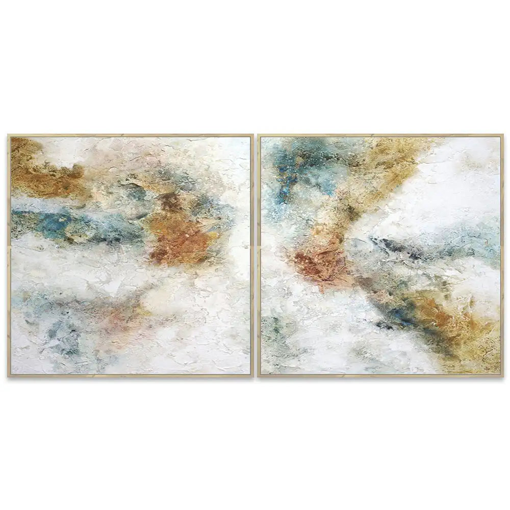 Cuadro pintados con acrilico abstracto con textura mineral