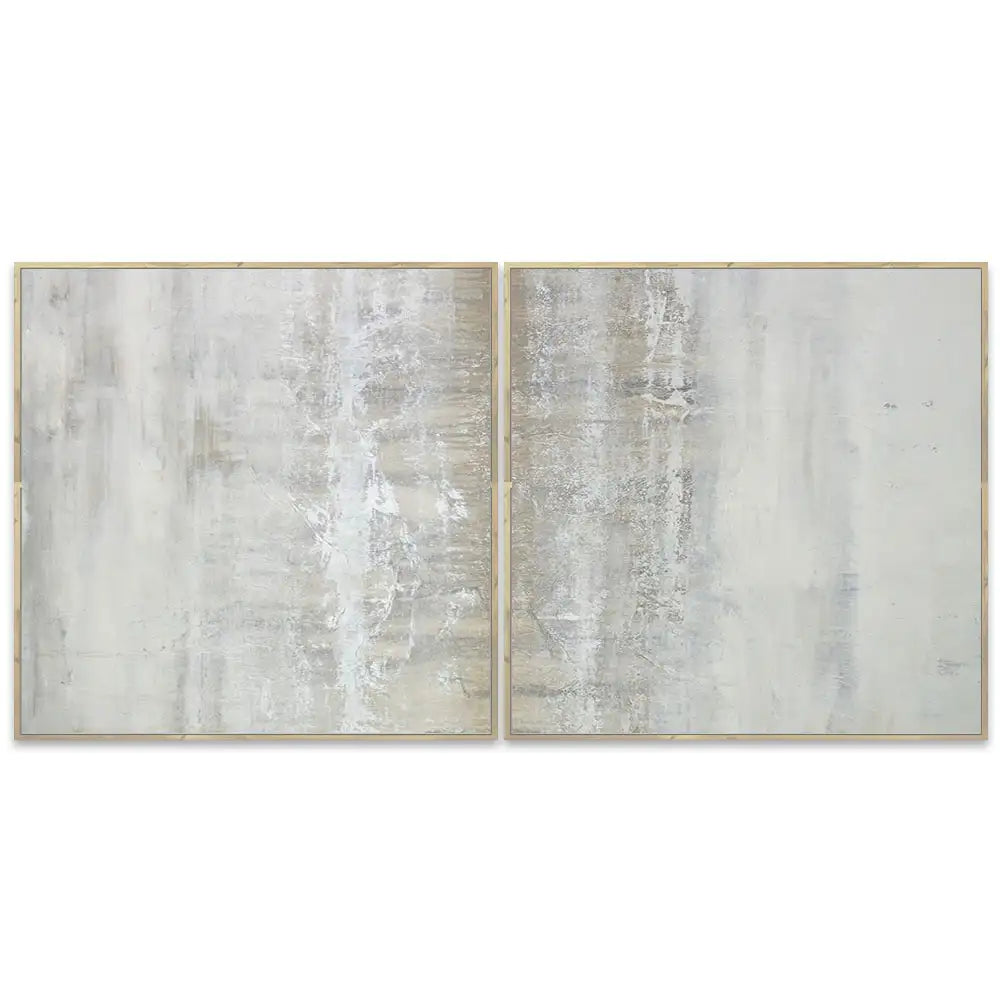 Cuadro pintado a mano en tonos grises con textura neutra
