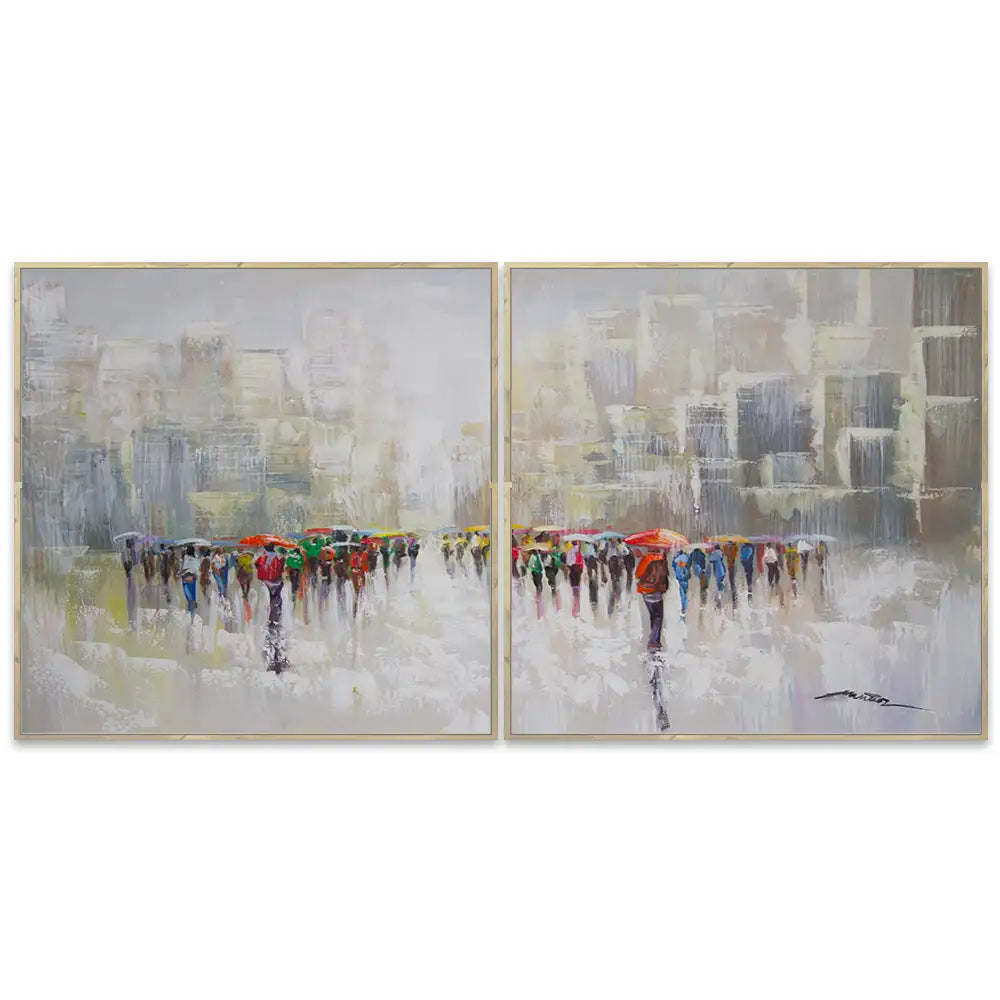 Cuadros abstractos y modernos | Figuras urbanas en movimiento