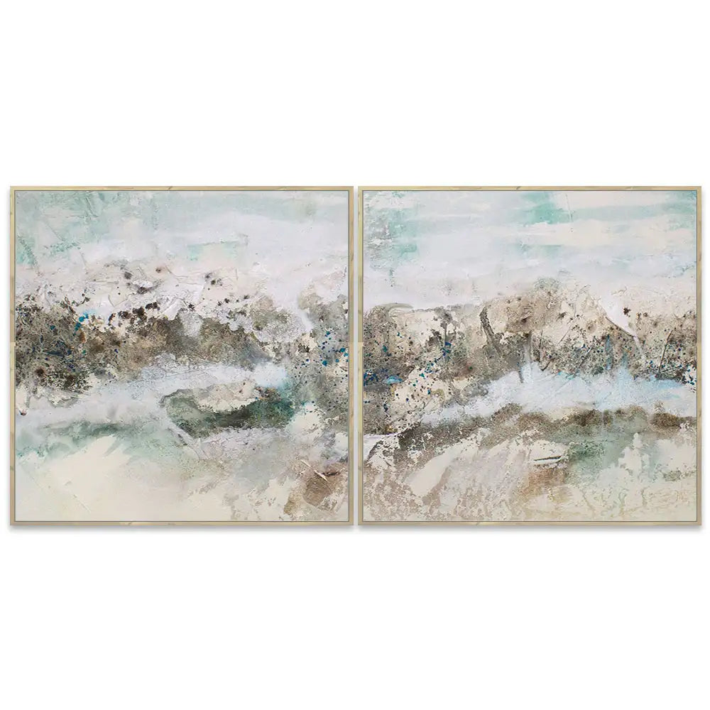 Cuadro abstracto pintado a mano con textura oceánica