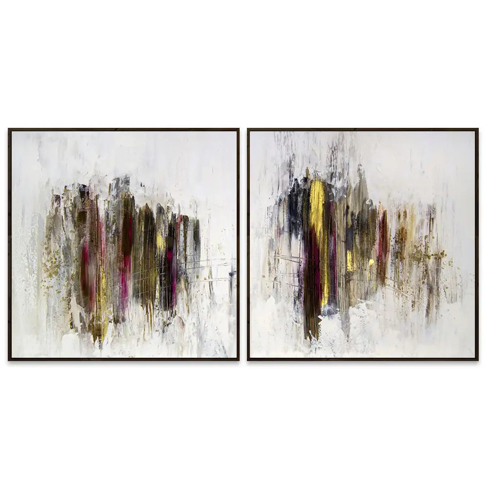 Cuadro abstracto elegante en tonos oscuros y dorados