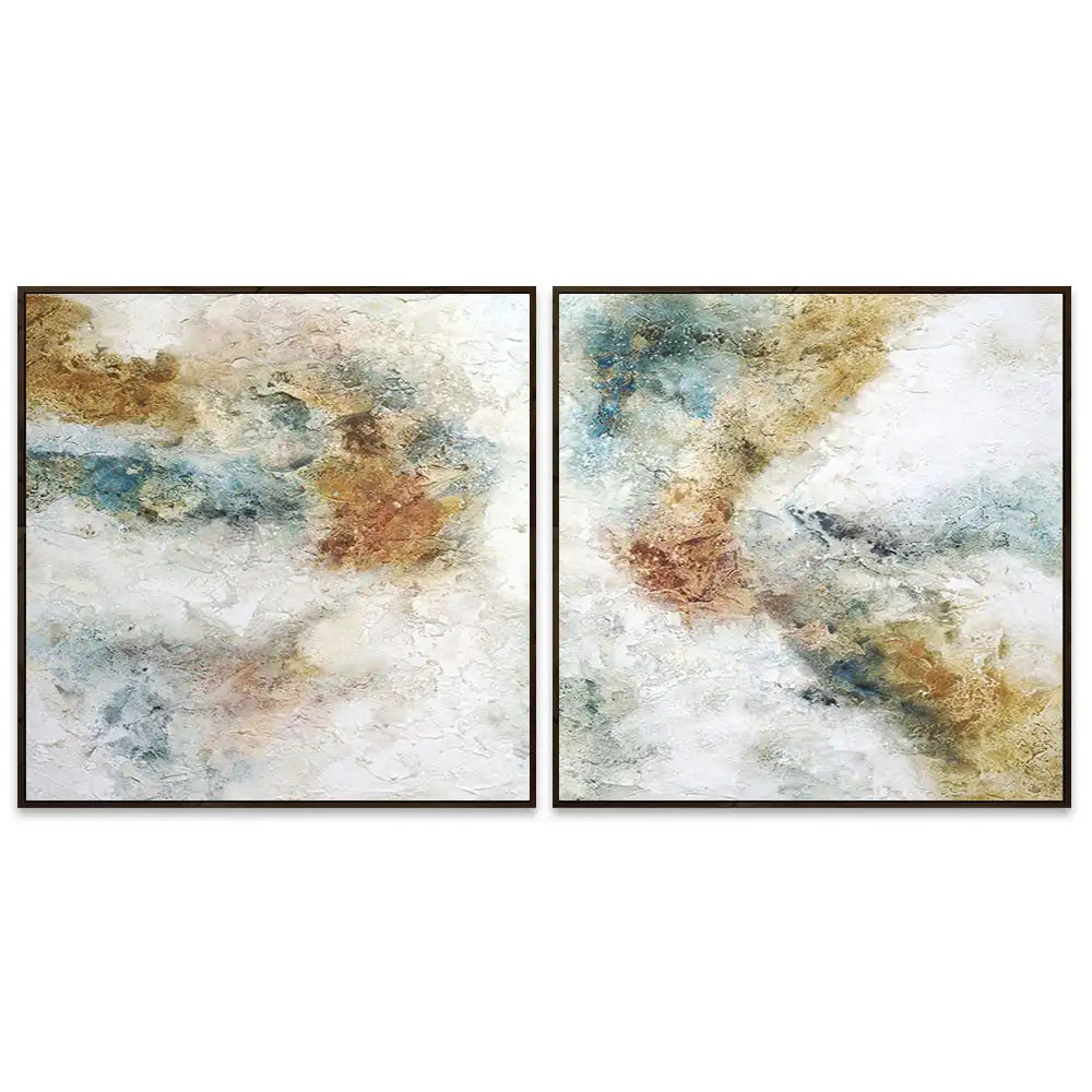 Cuadro pintados con acrilico abstracto con textura mineral