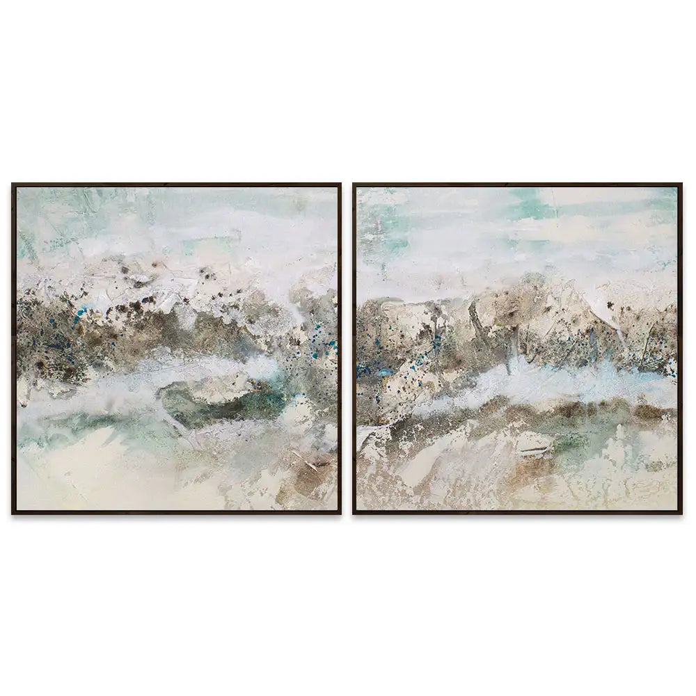 Cuadro abstracto pintado a mano con textura oceánica