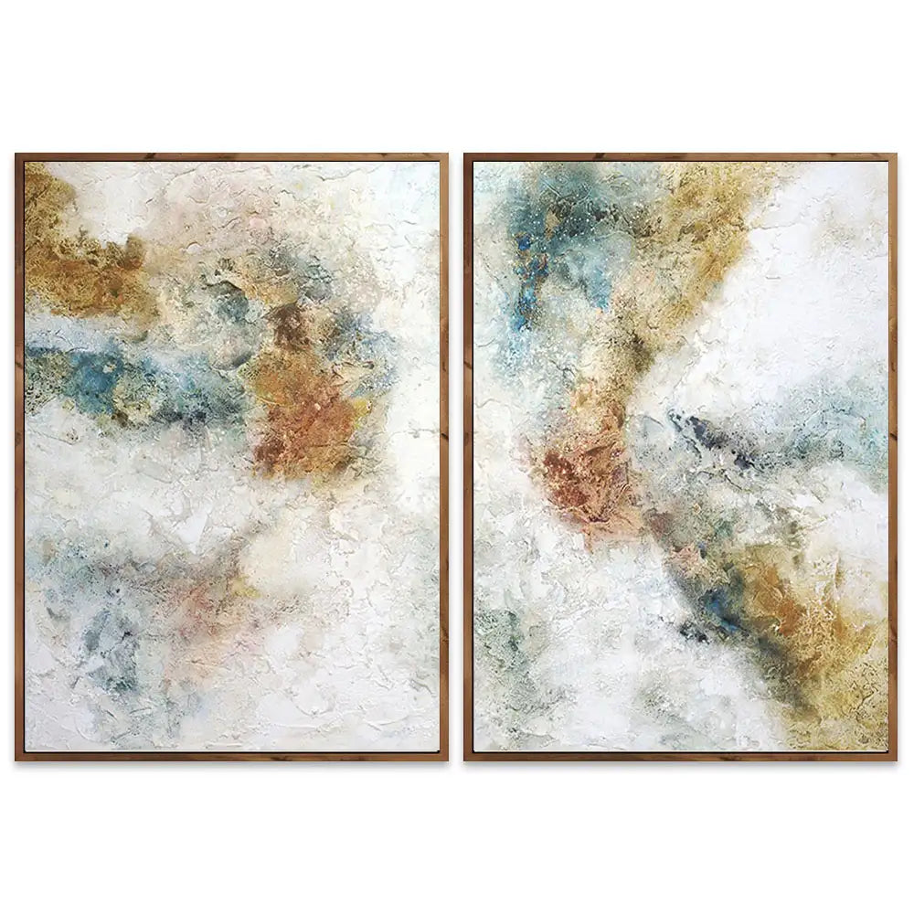 Cuadro pintados con acrilico abstracto con textura mineral
