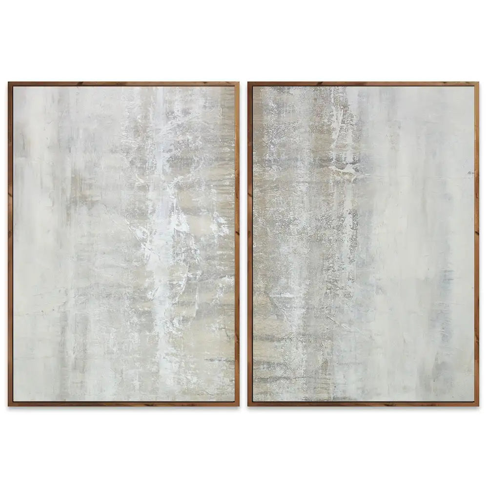 Cuadro pintado a mano en tonos grises con textura neutra
