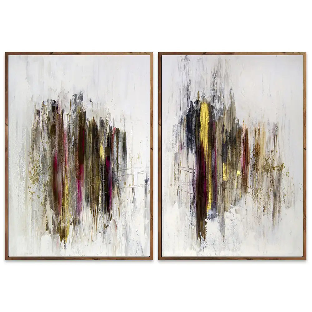 Cuadro abstracto elegante en tonos oscuros y dorados
