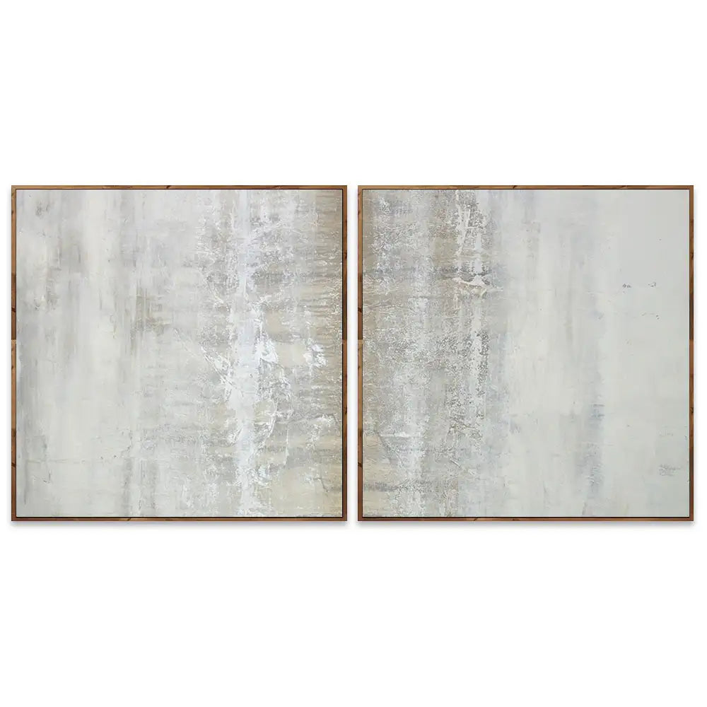Cuadro pintado a mano en tonos grises con textura neutra