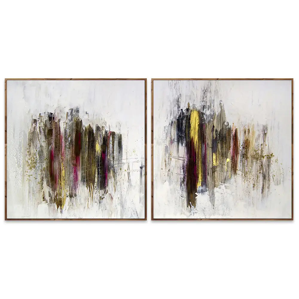 Cuadro abstracto elegante en tonos oscuros y dorados