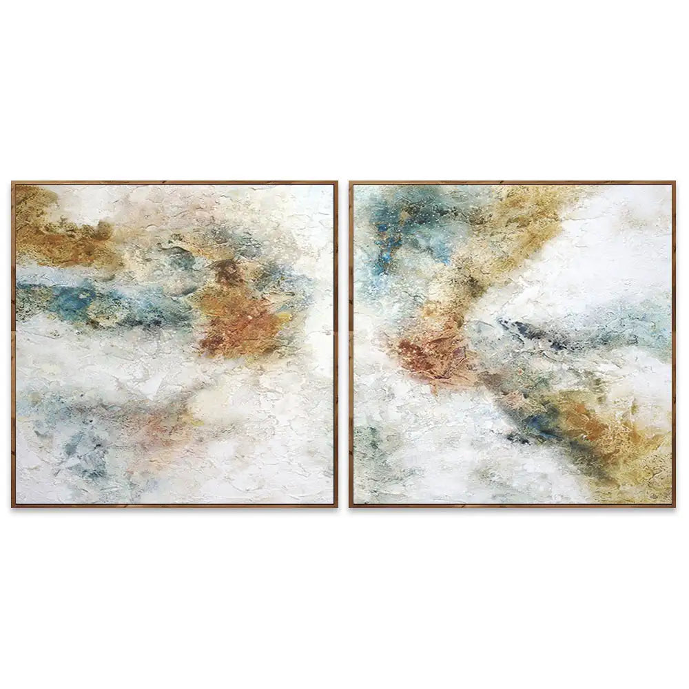 Cuadro pintados con acrilico abstracto con textura mineral