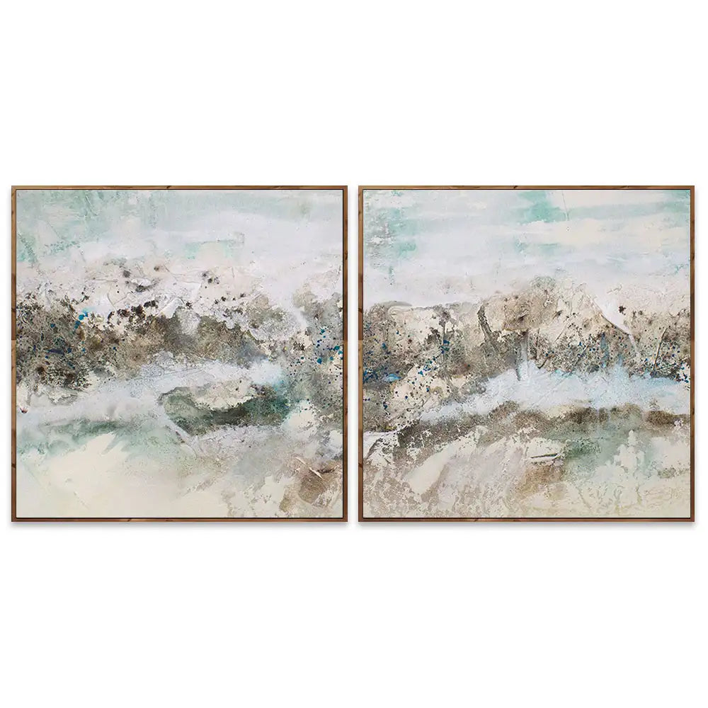 Cuadro abstracto pintado a mano con textura oceánica