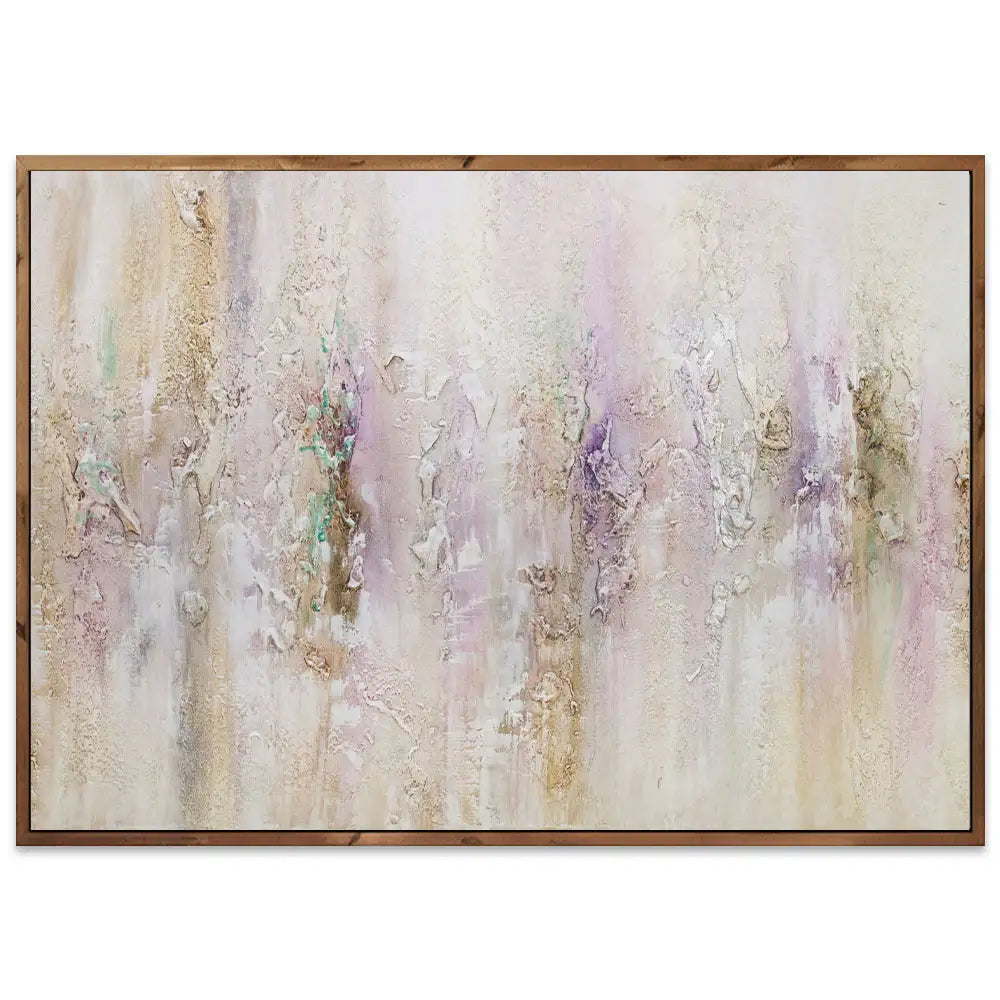 Cuadro pintado a mano con relieve en tonos metálicos suaves