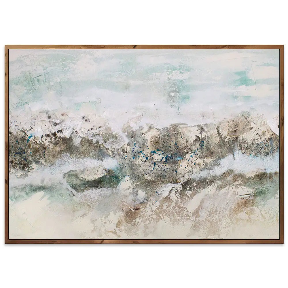 Cuadro abstracto pintado a mano con textura oceánica