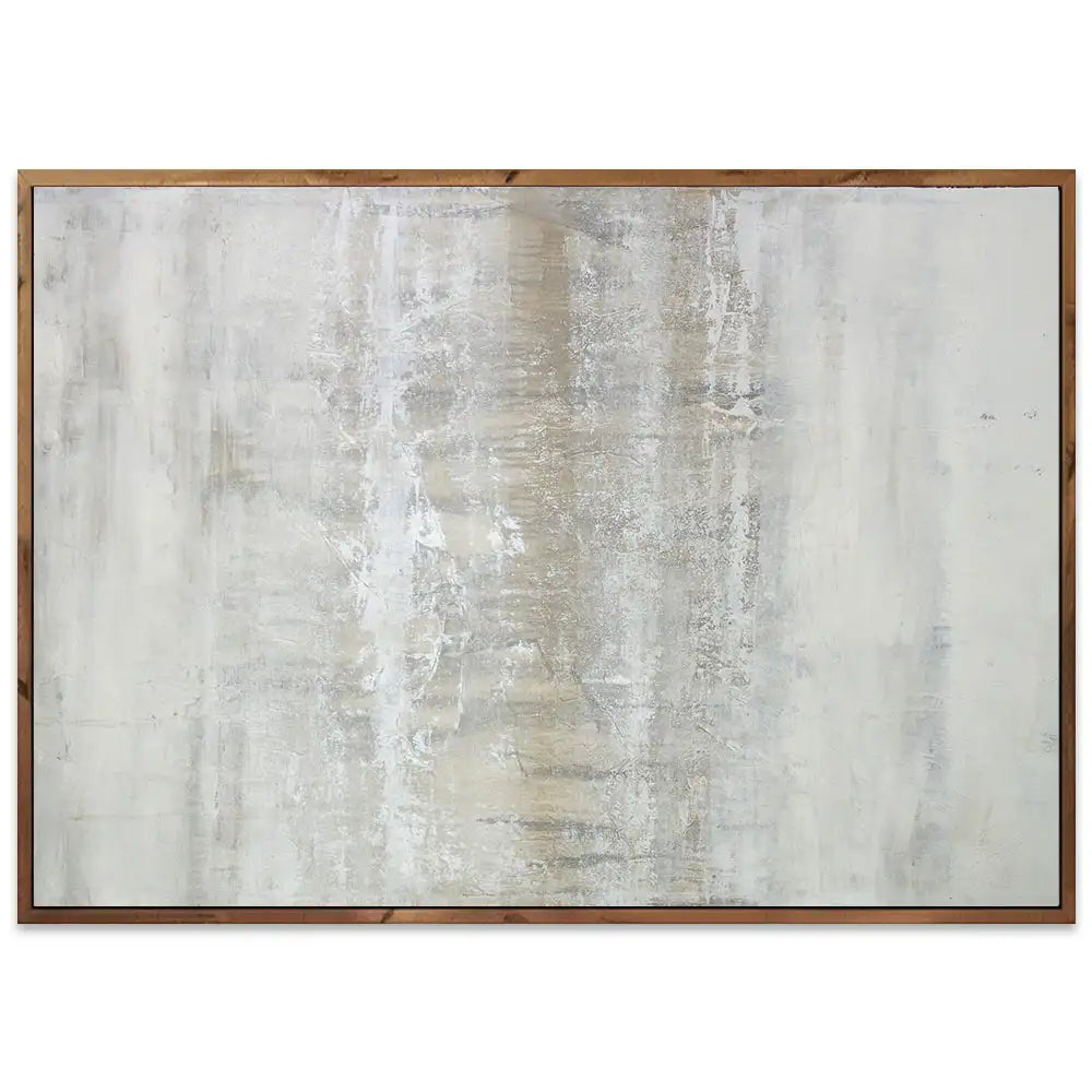 Cuadro pintado a mano en tonos grises con textura neutra
