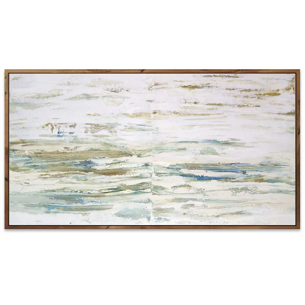 Cuadro pintado a mano inspirado en el mar abstracto contemporáneo