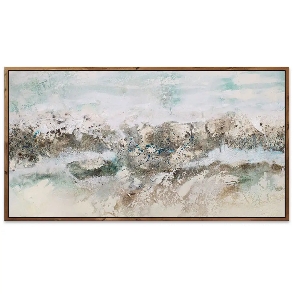 Cuadro abstracto pintado a mano con textura oceánica
