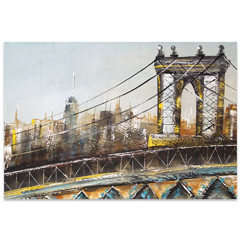 Cuadro puente de Brooklyn con relieve arquitectónico