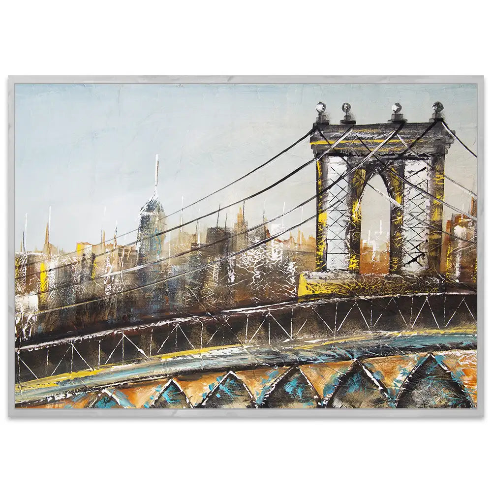 Cuadro puente de Brooklyn con relieve arquitectónico