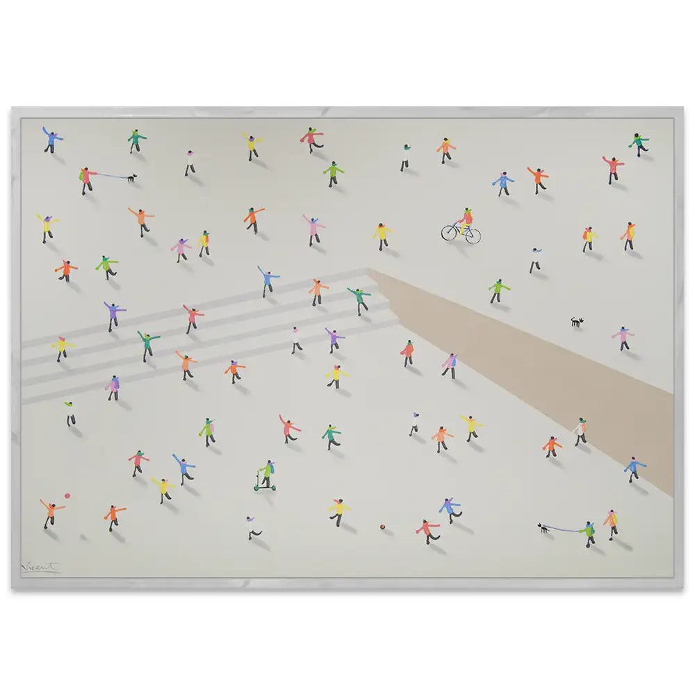 Cuadro decorativo acrílico pintado a mano con figuras