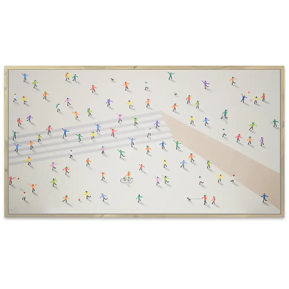 Cuadro decorativo acrílico pintado a mano con figuras