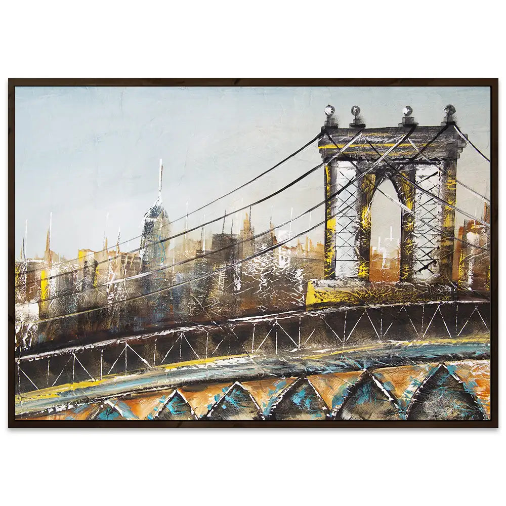 Cuadro puente de Brooklyn con relieve arquitectónico