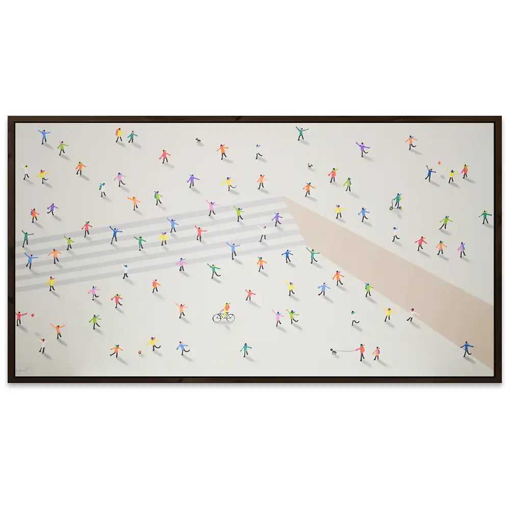 Cuadro decorativo acrílico pintado a mano con figuras