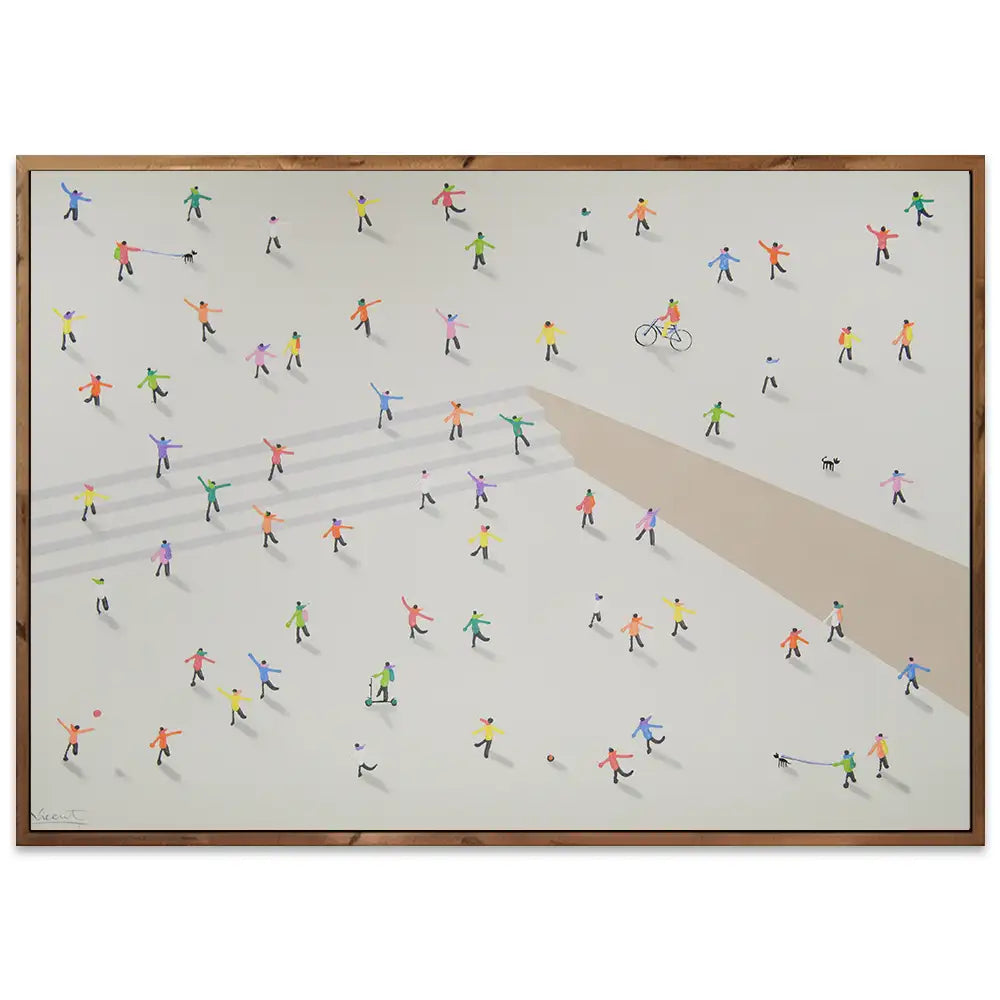 Cuadro decorativo acrílico pintado a mano con figuras