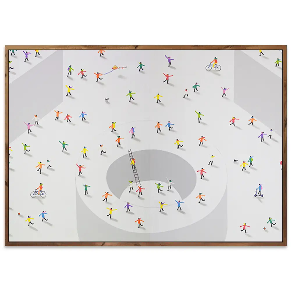 Cuadro arte abstracto pintado a mano en acrílico con figuras