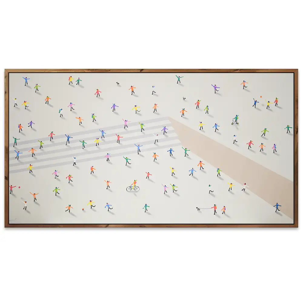 Cuadro decorativo acrílico pintado a mano con figuras