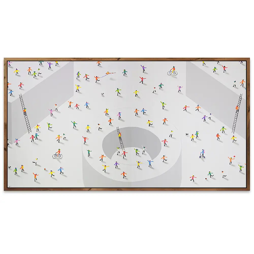 Cuadro arte abstracto pintado a mano en acrílico con figuras