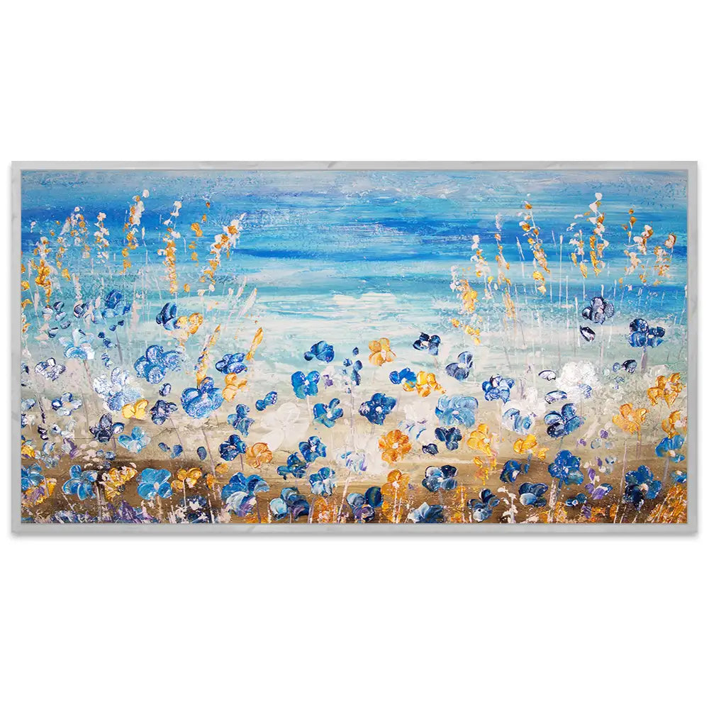 Cuadros pintados a mano del mar y flores silvestres