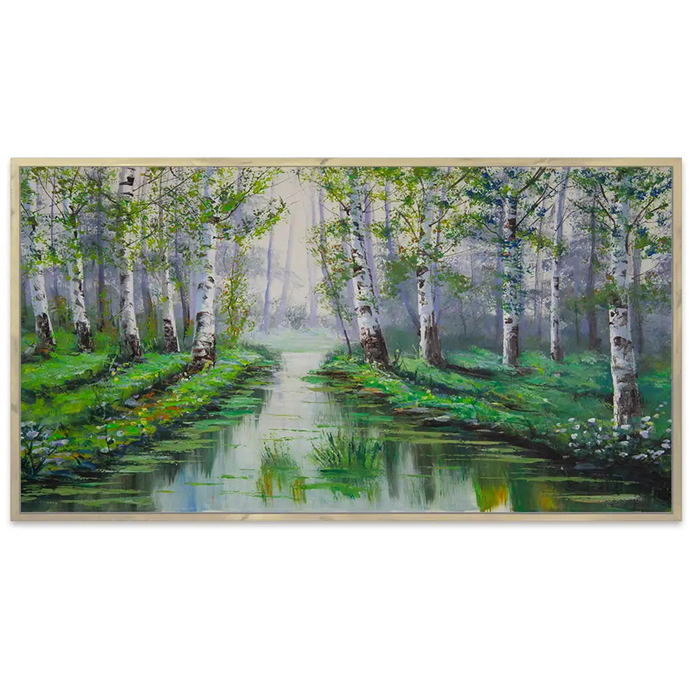 Reflejo del bosque en calma | Cuadros por encargo