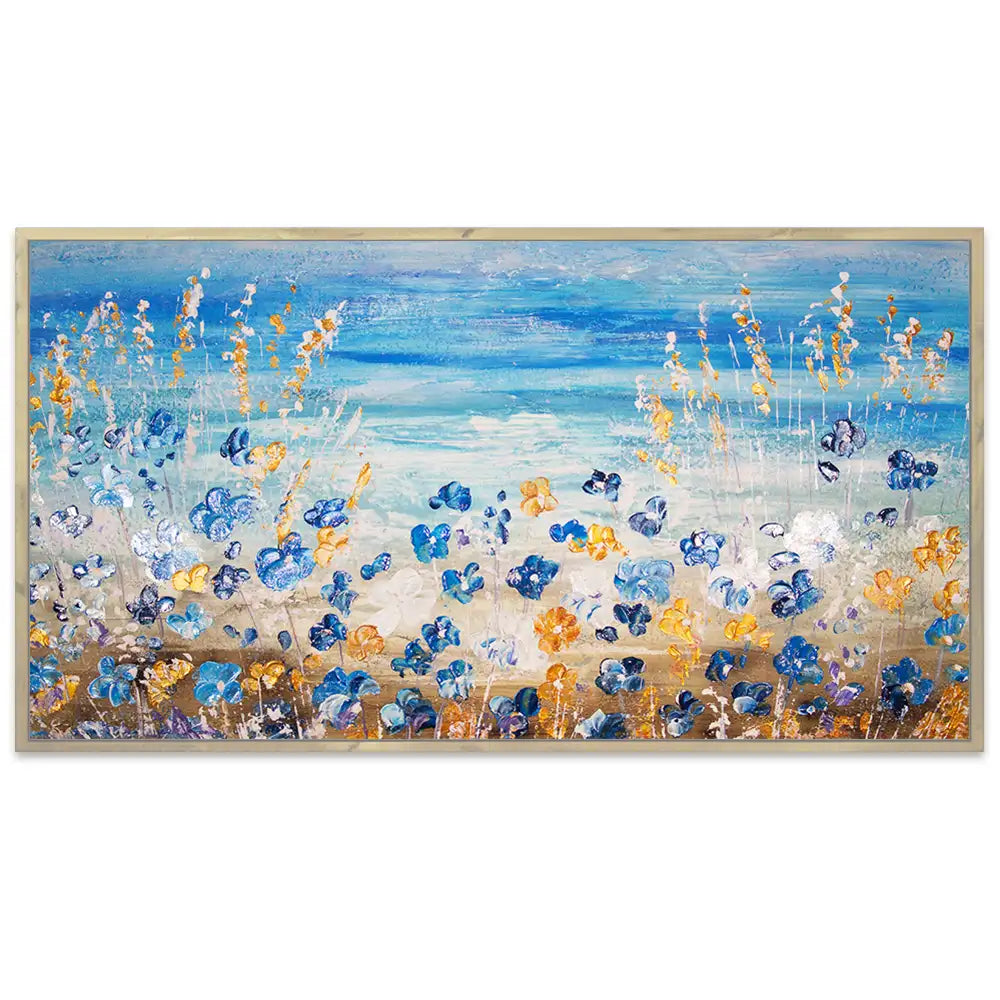 Cuadros pintados a mano del mar y flores silvestres