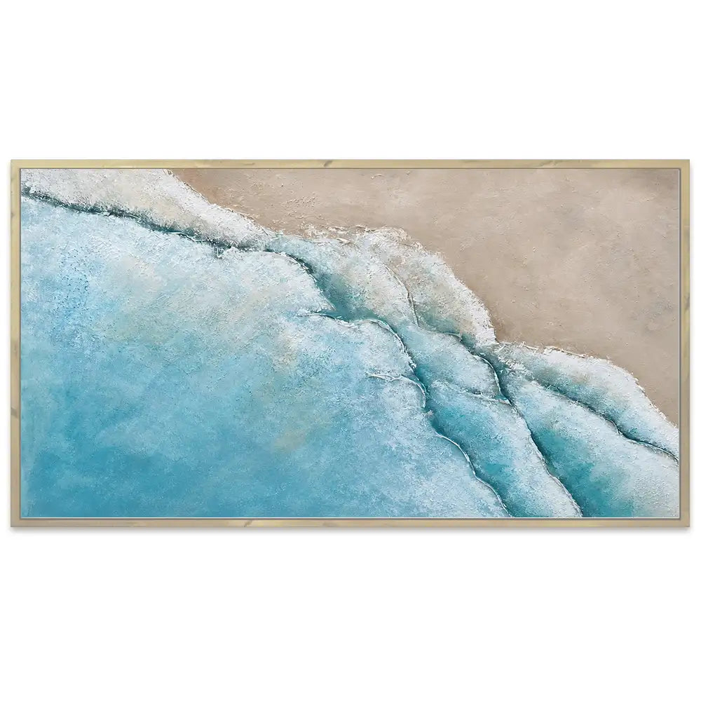 Cuadro abstracto horizontal pintado a mano