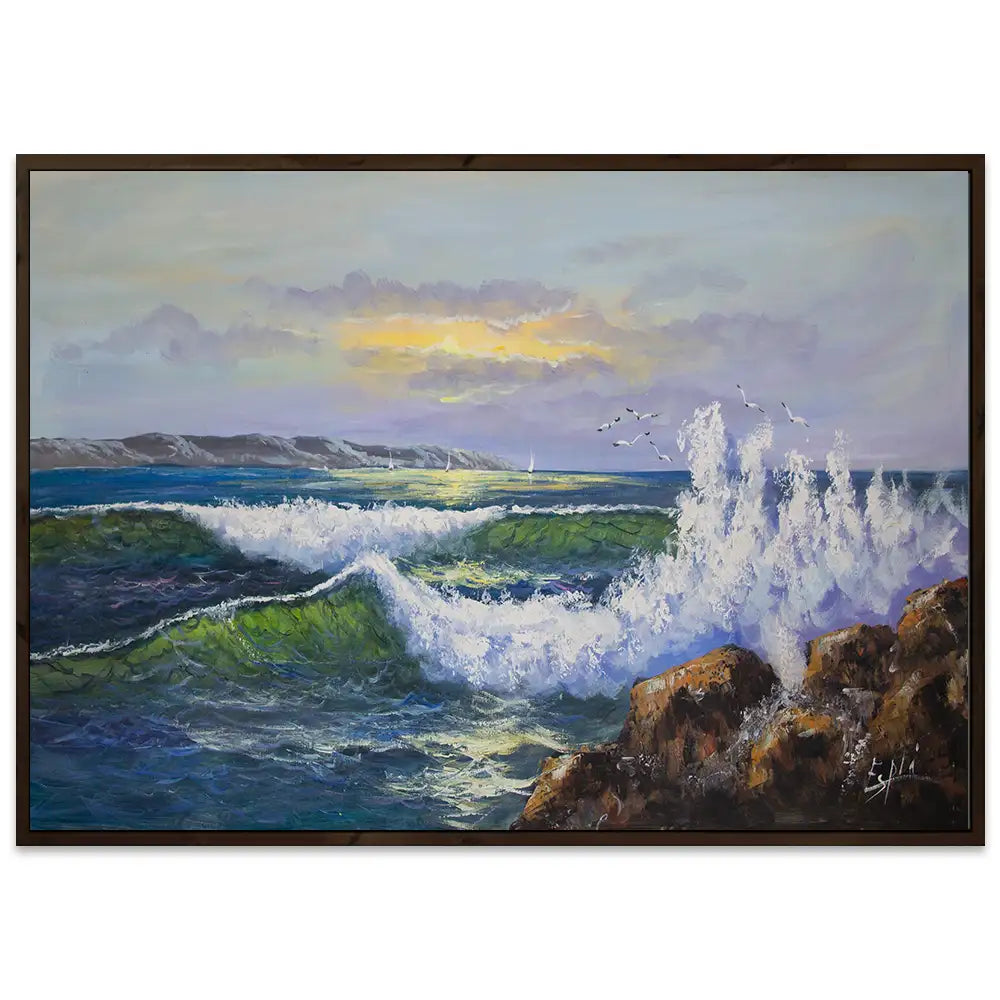 Cuadros de olas de mar | Escena marina en tonos vibrantes