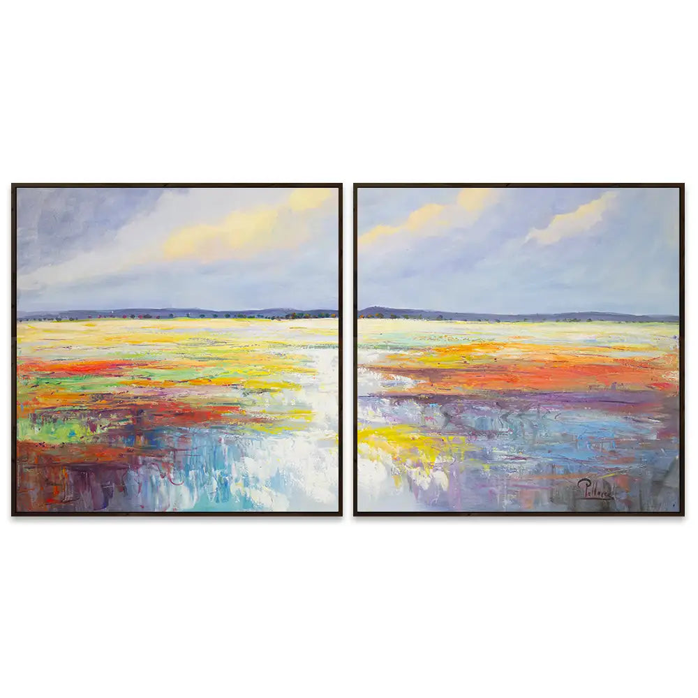 Cuadros originales | Paisaje colorido pintado a mano