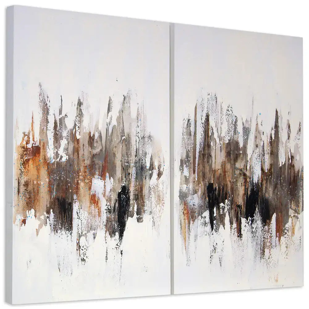 Cuadro moderno abstracto en formato díptico vertical