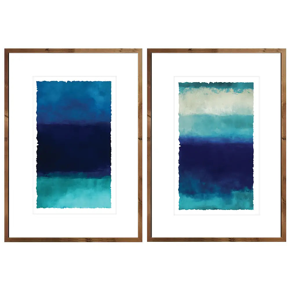 Cuadros con paspartú en tonos azules | Abstracto