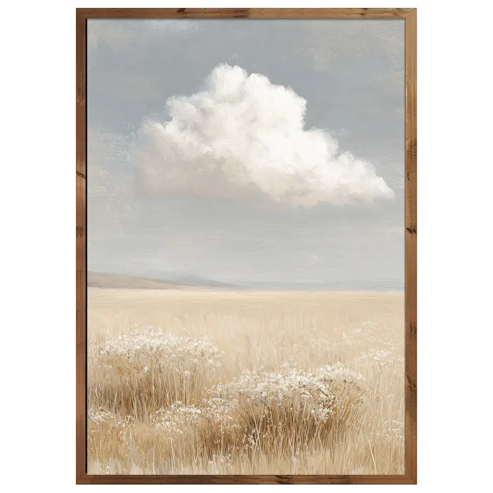 Cuadro minimalista con naturaleza | Nube y campo
