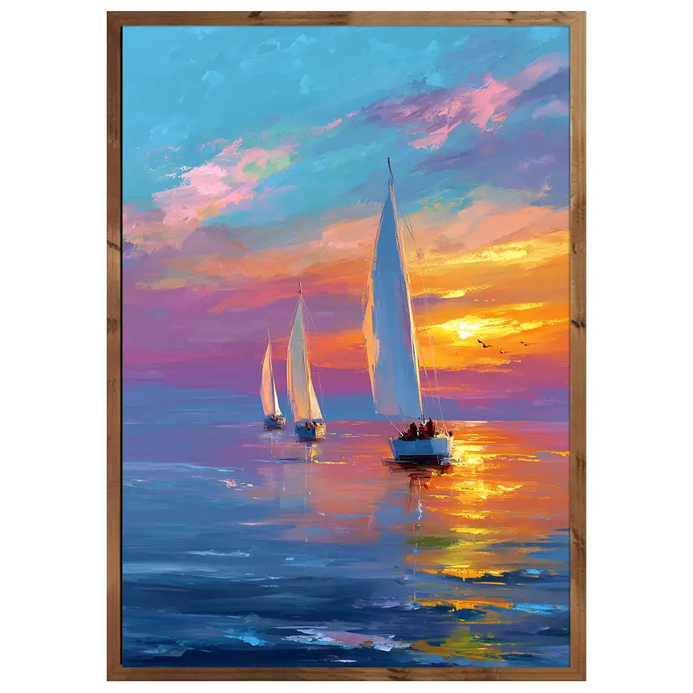 Cuadro de paisaje marino al atardecer | Estilo moderno
