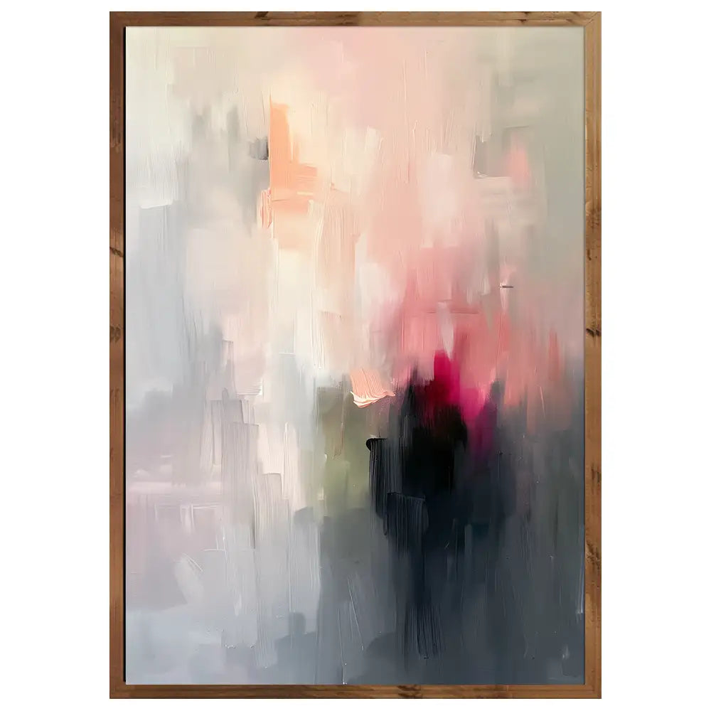 Cuadro abstracto con matices suaves y profundidad emocional