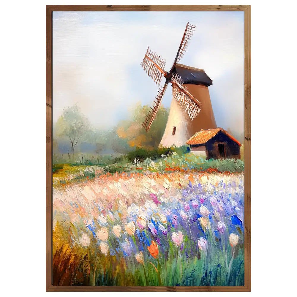 Molino entre flores | Inspirado en cuadros de pintores famosos