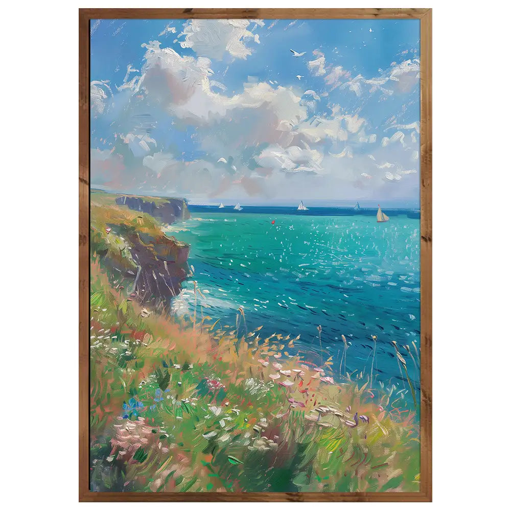 Cuadro de paisaje marino basado en cuadros famosos