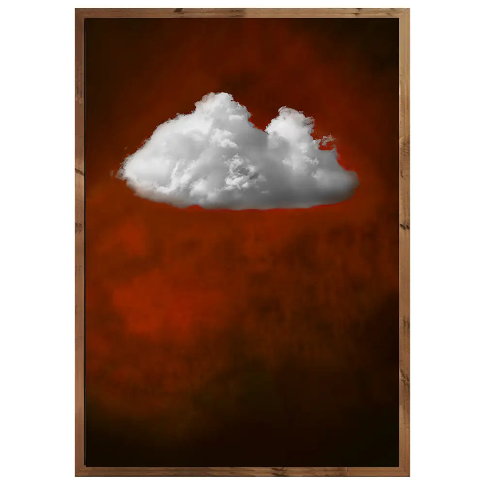 Cuadro abstracto | Terracota y nube blanca