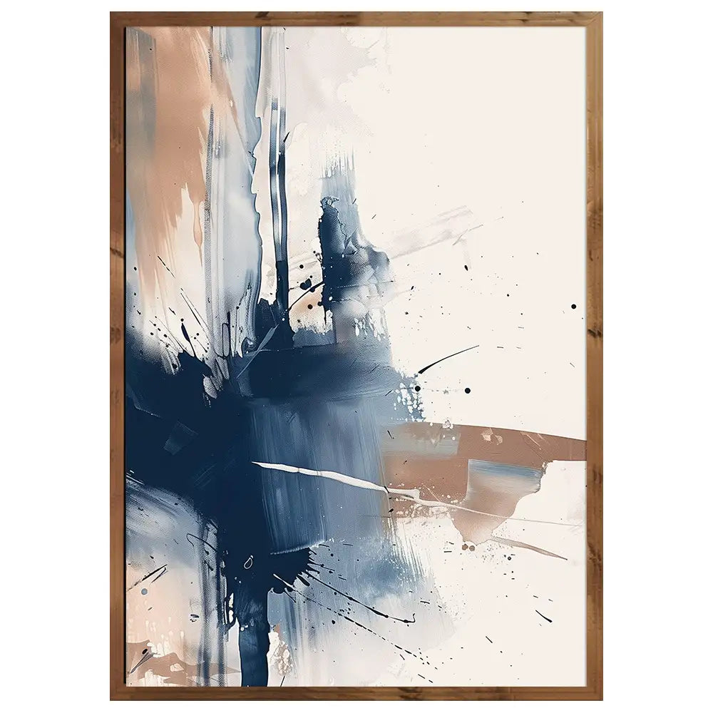 Cuadro abstracto en azul y beige | Impacto visual moderno