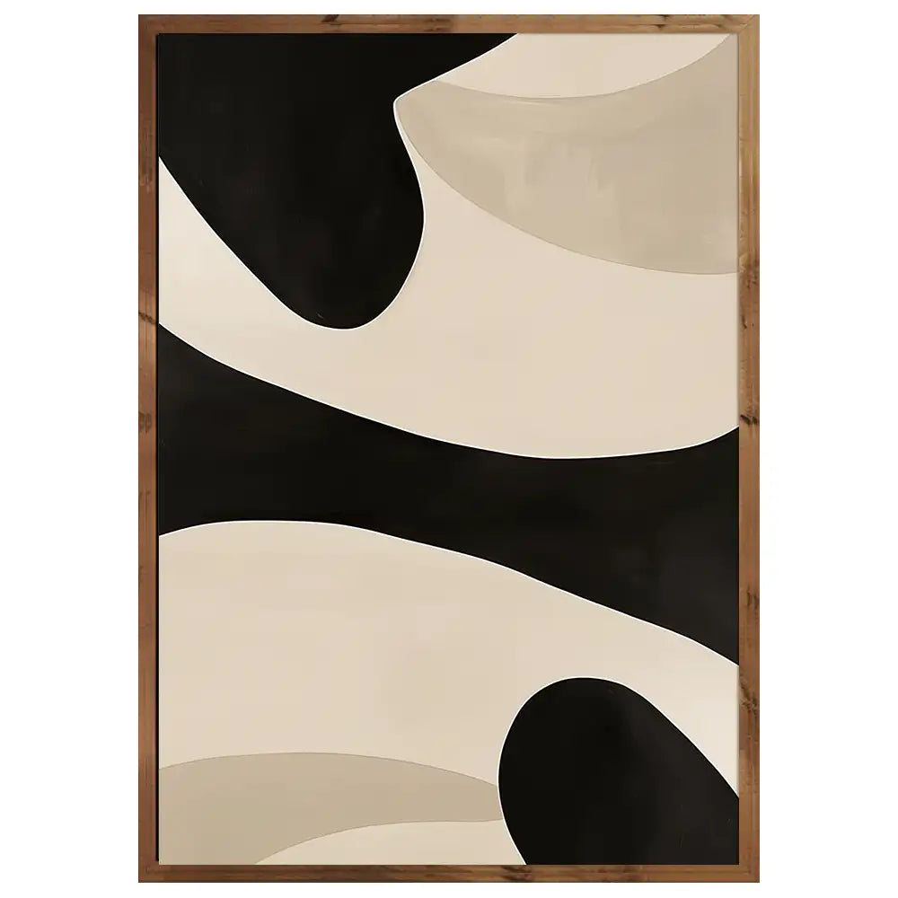 Cuadro minimalista abstracto negro y arena | Tensión armónica