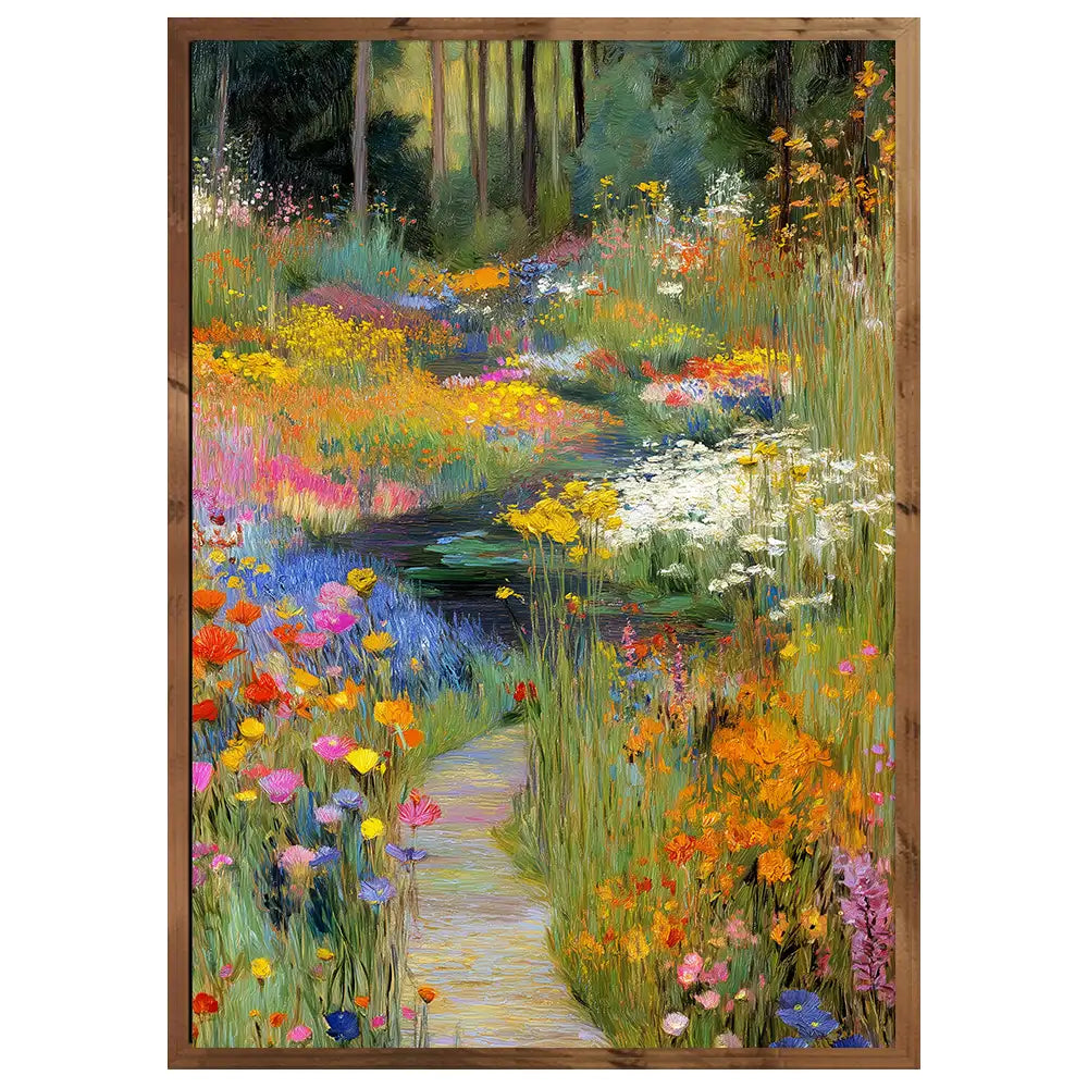 Cuadro de jardín floral inspirado en cuadros famosos