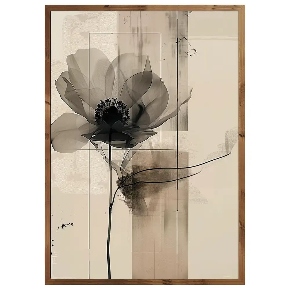 Cuadro de flores grandes con estilo artístico y moderno