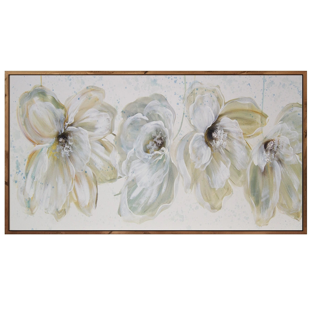 Cuadros modernos de flores grandes en blanco y beige