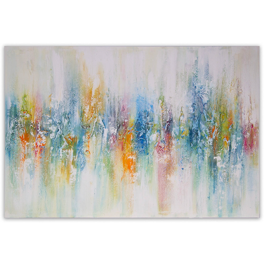 Cuadro abstracto de colores con textura pintado a mano